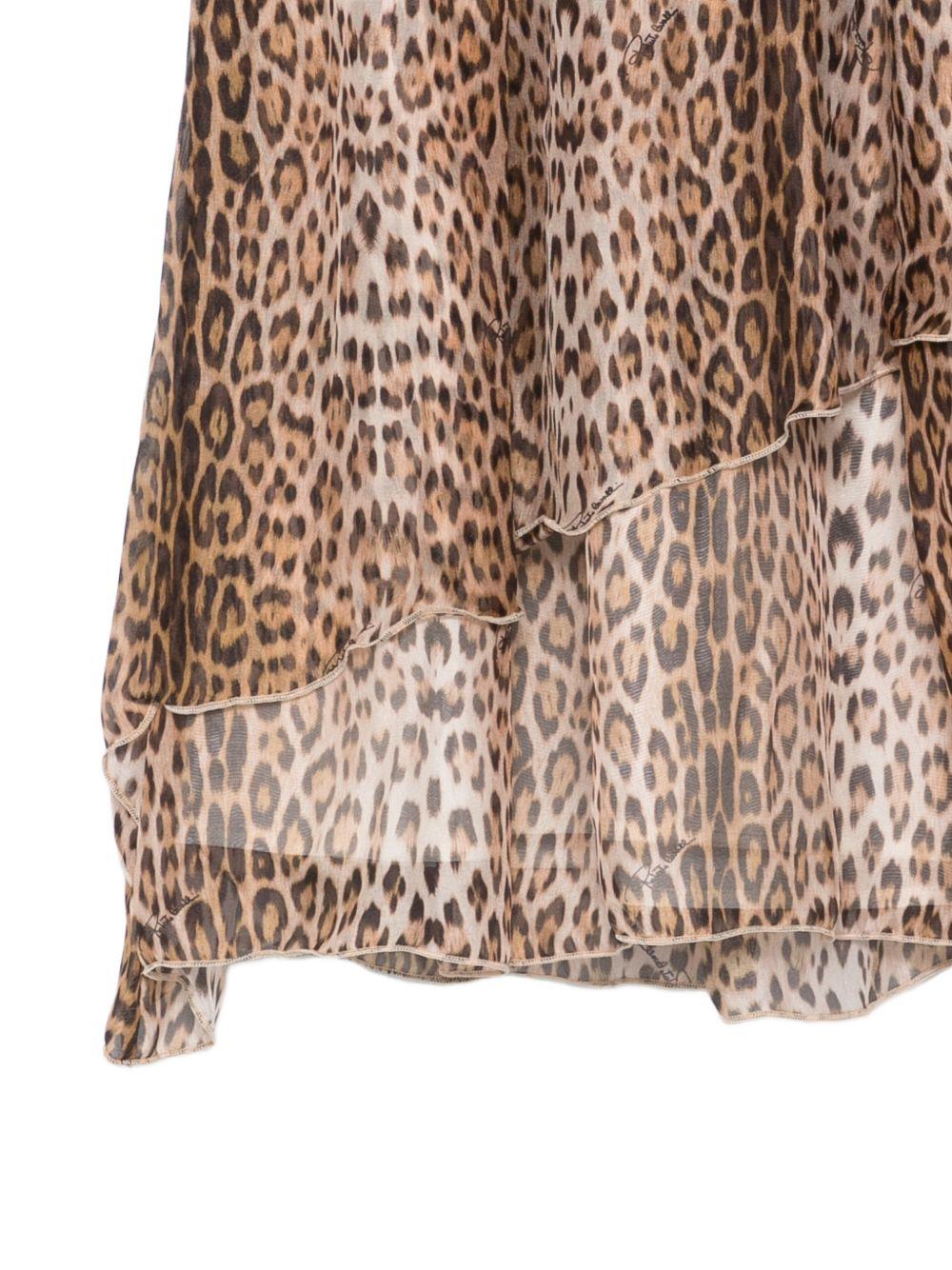 Abito per bambina Roberto Cavalli Junior marrone con stampa animalier CGP26082VE MACULA N.H. ROBERTO CAVALLI KIDS 