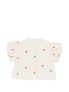 Blusa per neonata Donsje beige con ricamo floreale all-over 4113001 00037 DONSJE KIDS 