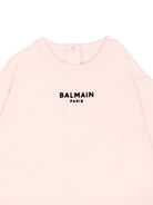 Felpa per neonata Balmain Kids rosa con stampa grafica sul davanti BZ4010 Z3183 508NE BALMAIN KIDS 