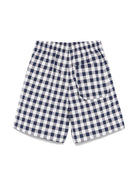 Bermuda per bambino Il Gufo bianco e blu a quadri con vita con coulisse elasticizzata P25PB180C3162 497 IL GUFO 