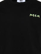 T-shirt per bambino MSGM Kids nera con logo sul davanti S6MSJUTH003 110 MSGM KIDS 