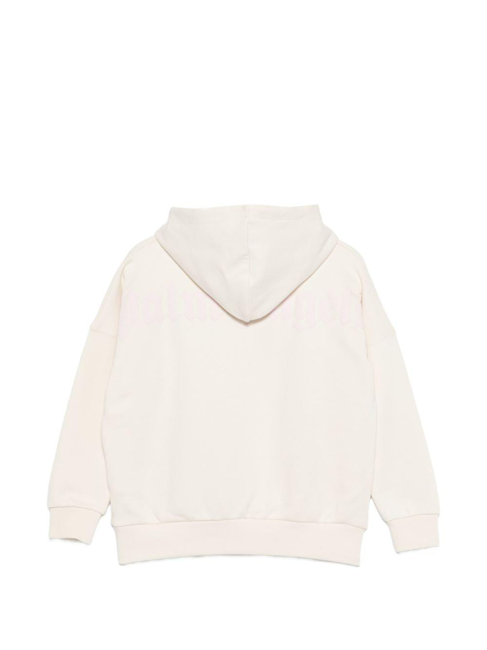 Felpa per bambina Palm Angels Kids bianca con cappuccio PGBB014S26FLE001 002 PALM ANGELS KIDS 
