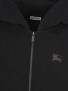 Felpa per bambini Burberry Kids nera con logo ricamato e zip 8108062 A1189 BURBERRY KIDS 