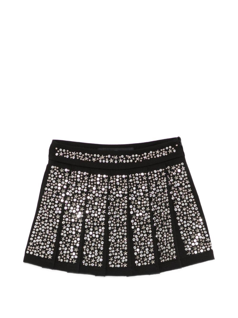 Gonna per bambina John Richmond Junior nero plissettata con decorazione RGP26115GO BLACK JOHN RICHMOND KIDS 