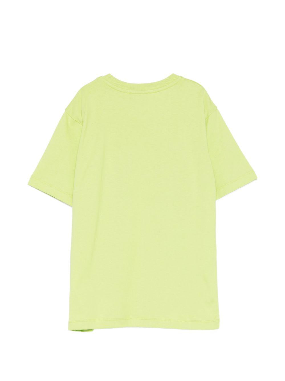 T-shirt per bambino Moschino Kids verde con stampa logo H5M05GLAA23 30355 MOSCHINO KIDS 