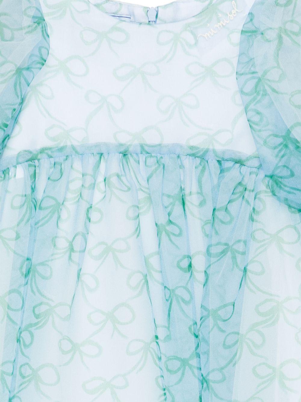 Abito per bambina Mi Mi Sol azzurro con maniche a palloncino MFAB784TS1114 LTB MIMISOL KIDS 