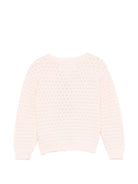 Cardigan Gole per neonata Molo rosa con texture traforata 4S26K305 5647 MOLO KIDS 