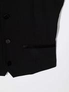 Gilet monopetto per bambino Emporio Armani Kids nero con finiture in raso 6H4GJD 4N3FZ 0999 EMPORIO ARMANI KIDS 