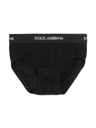 Set di due slip per bambino Dolce & Gabbana Kids neri con logo sull'elastico L4J700 G7OCT N0000 DOLCE & GABBANA KIDS 