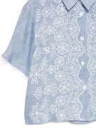 Camicia per bambina Ermanno Scervino Junior in denim con ricamo all-over Z1G311 7674 0062 ERMANNO SCERVINO JUNIOR 