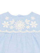 Camicia Malaya per neonata Louise Misha azzurra con ricami floreali FRI-S26-B0057 BLUE LOUISE MISHA KIDS 