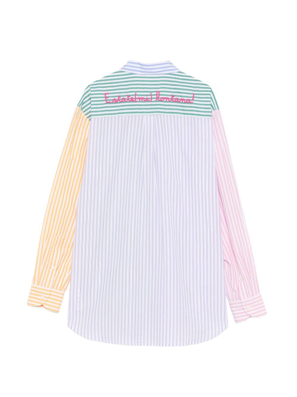 Camicia da donna MC2 Saint Barth multicolore con motivo a righe verticali BRIG001 01375L MC2 ST. BARTH 