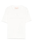 T-shirt per neonata Elisabetta Franchi La Mia Bambina bianco con logo ricamato EGTS0980JE006 0000 ElISABETTA FRANCHI 