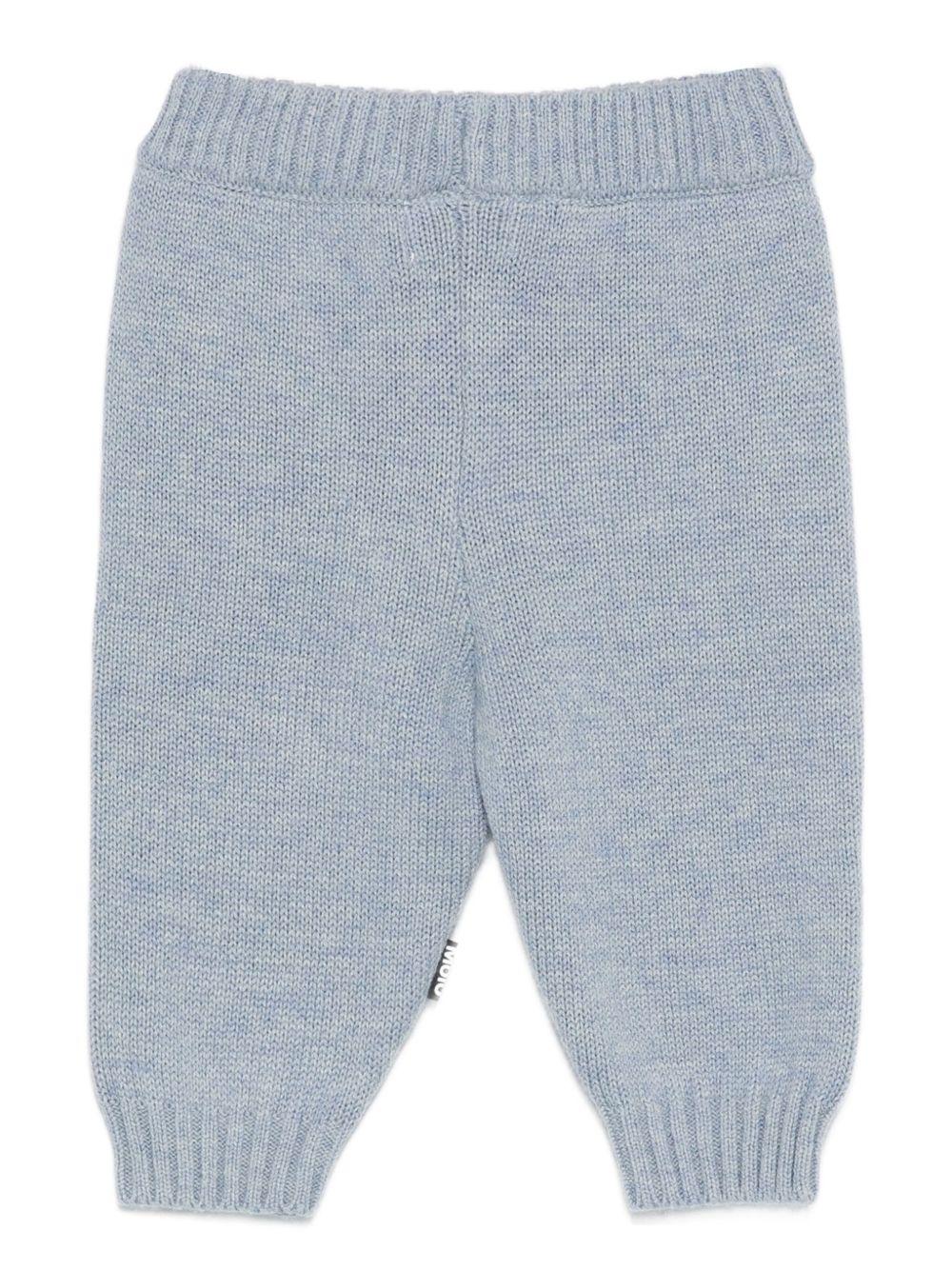 Pantaloni per neonati Molo azzurri con motivo cane e coniglio 6W25I206 9677 MOLO 