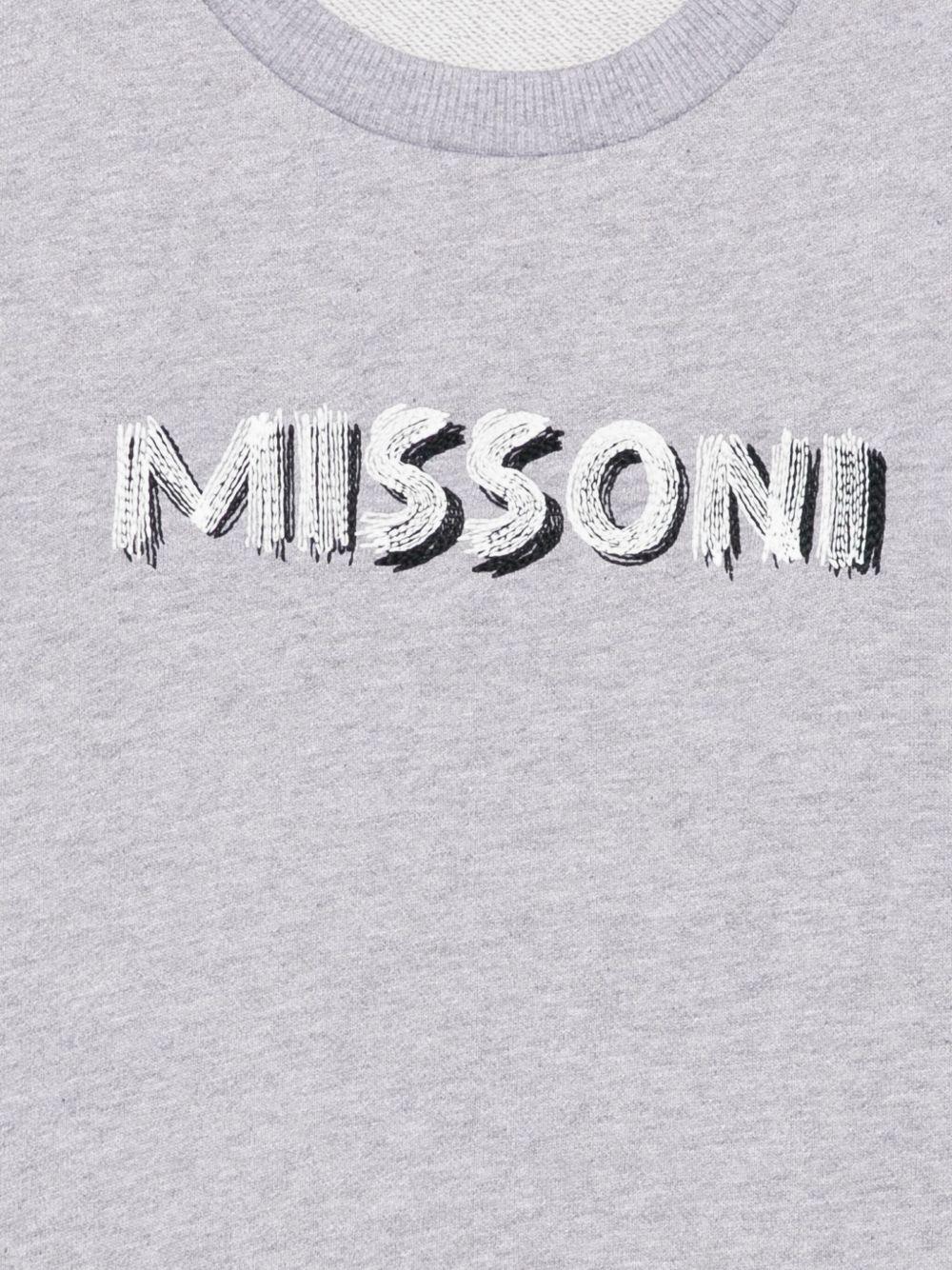 Felpa per bambino Missoni Kids grigio con logo ricamato MX4Q10 Z3188 805 MISSONI KIDS 