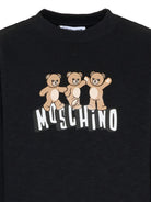 Felpa per bambino Moschino kdis nera con stampa orsetti HVF08VLCA88 60100 MOSCHINO KIDS 