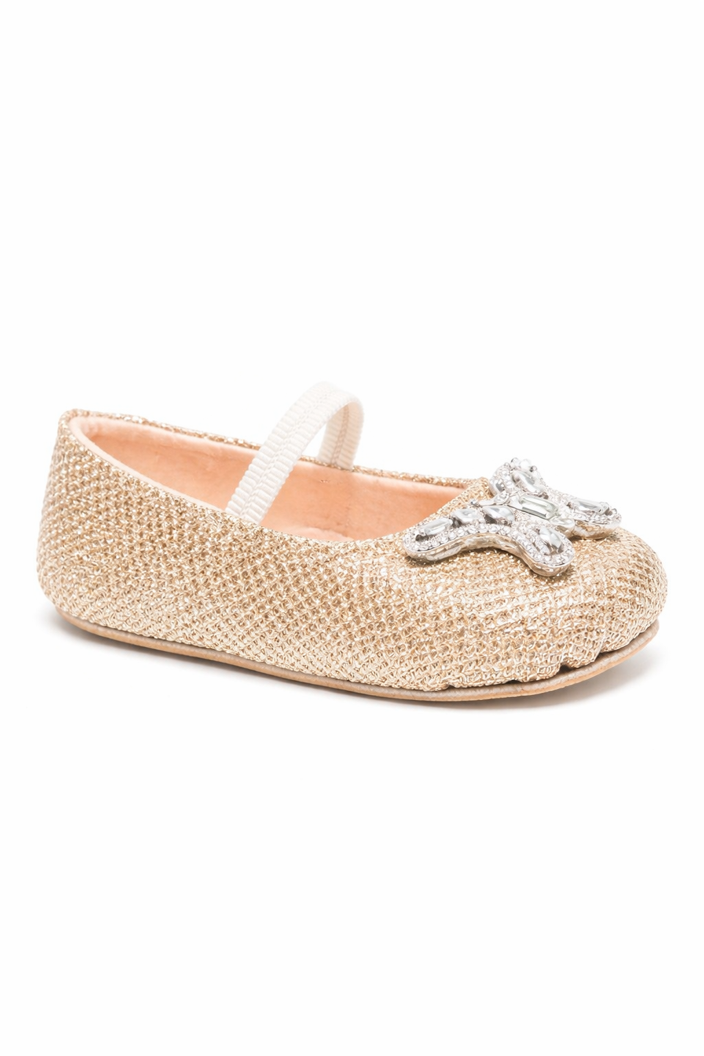 Ballerine per neonata Aruna Seth oro con applicazione farfalla sul davanti SON01 GOLD ARUNA SETH KIDS 