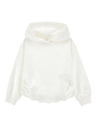 Felpa per bambina Monnalisa bianca con orlo a smerlo 17G600 7014 0001 MONNALISA KIDS 