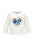 T-shirt per bambina Monnalisa Kids bianca con stampa grafica e maniche lunghe 11H624 8201 0156 MONNALISA KIDS 