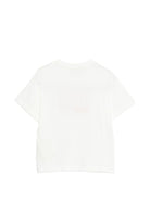 T-shirt per bambina Fendi Kids bianca con logo ricamato JUI204 7AJ F0TU9 FENDI KIDS 