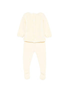 Set maglia con pantaloni per neonata Paz Rodriguez giallo con lavorazione in maglia a coste 103-123522 0501 PaZ RODRIGUEZ KIDS 