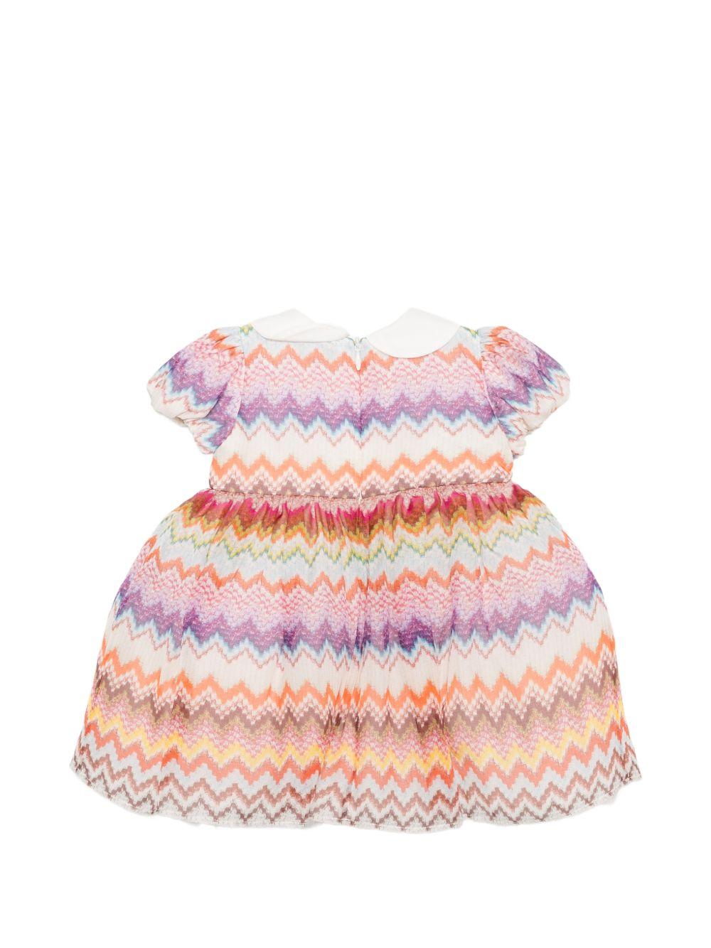 Abito per neonata Missoni Kids multicolore con stampa a zigzag MZ1031 K0293 999 MISSONI KIDS 
