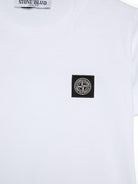 T- shirt per bambino Stone Island Kids bianca a girocollo L2S162100003S0047 V0001 STONE ISLAND KIDS 