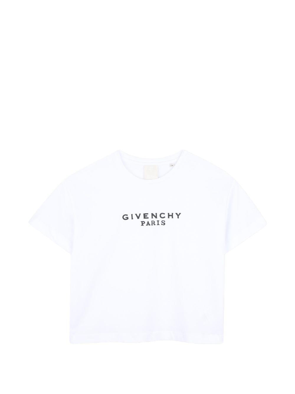 T-shirt per bambina Givenchy Kids bianca con stampa logo sul davanti H31315 10P GIVENCHY KIDS 