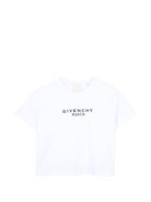 T-shirt per bambina Givenchy Kids bianca con stampa logo sul davanti H31315 10P GIVENCHY KIDS 