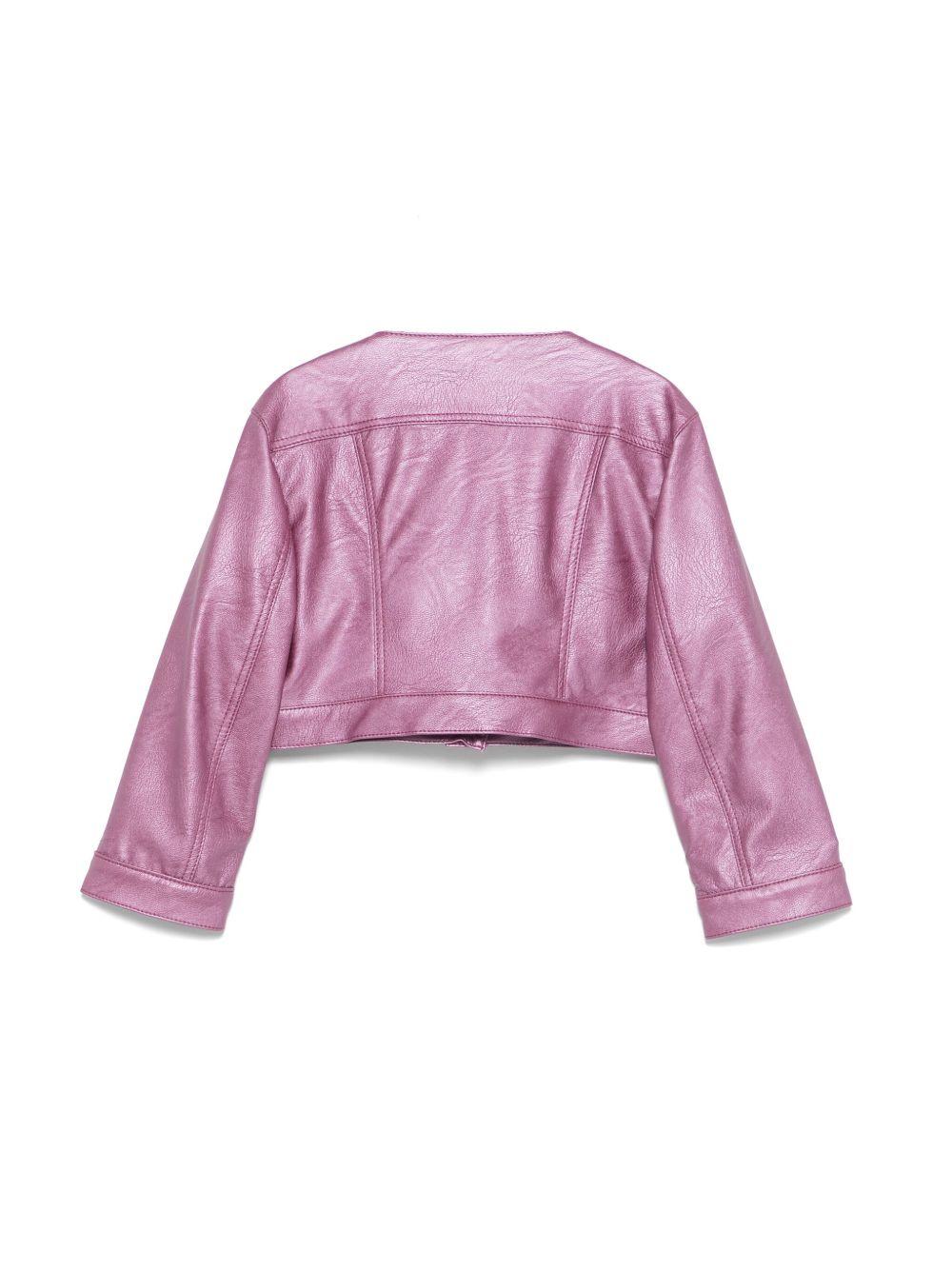 Giacca per bambina Colorichiari rosa modello crop senza colletto FJ808178 3839 86 COLORICHIARI KIDS 