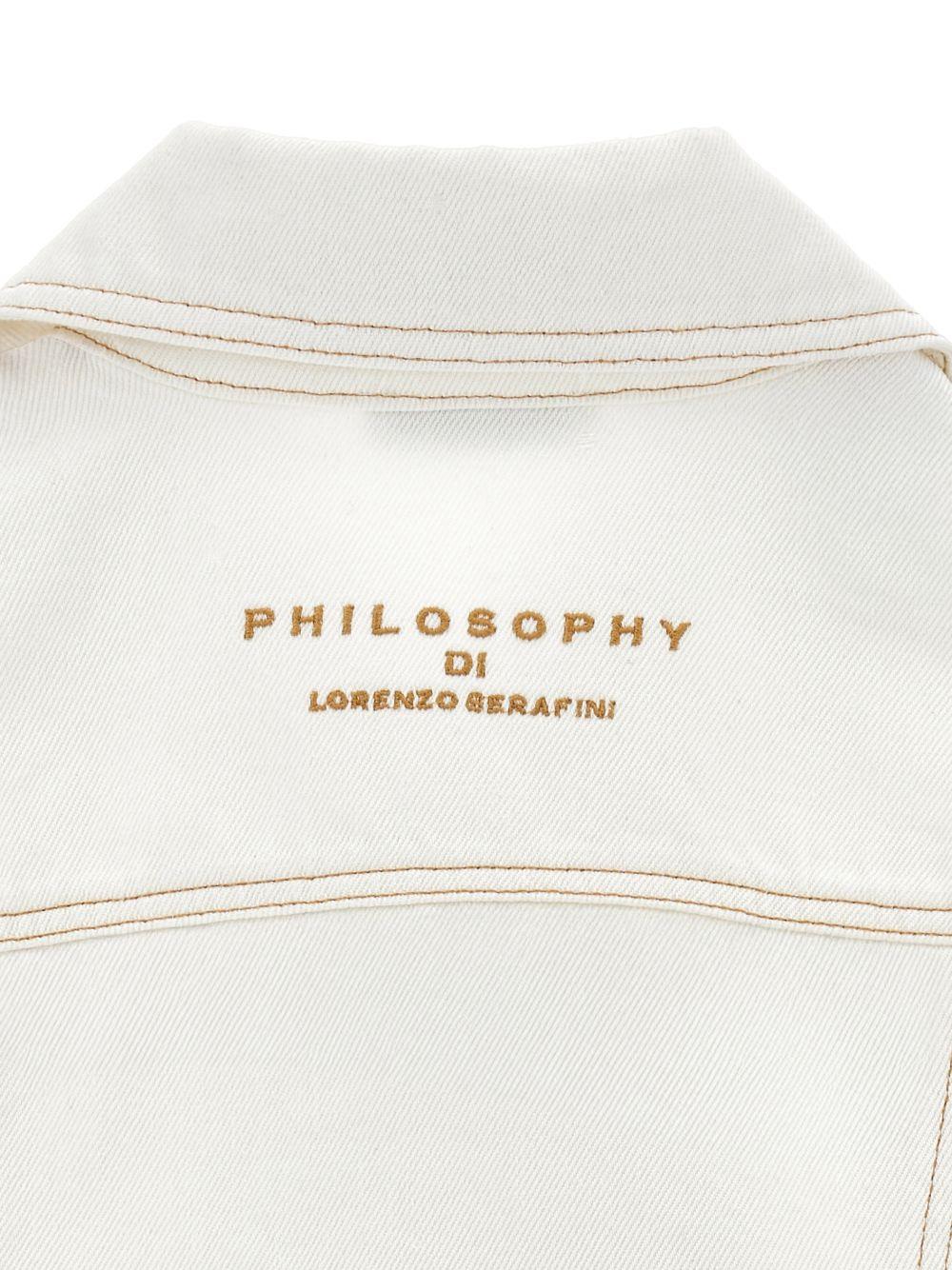 Gilet per bambina Philosophy di Lorenzo Serafini Kids bianco con chiusura doppiopetto I9G103 7091 0002 PHILOSOPHY KIDS 