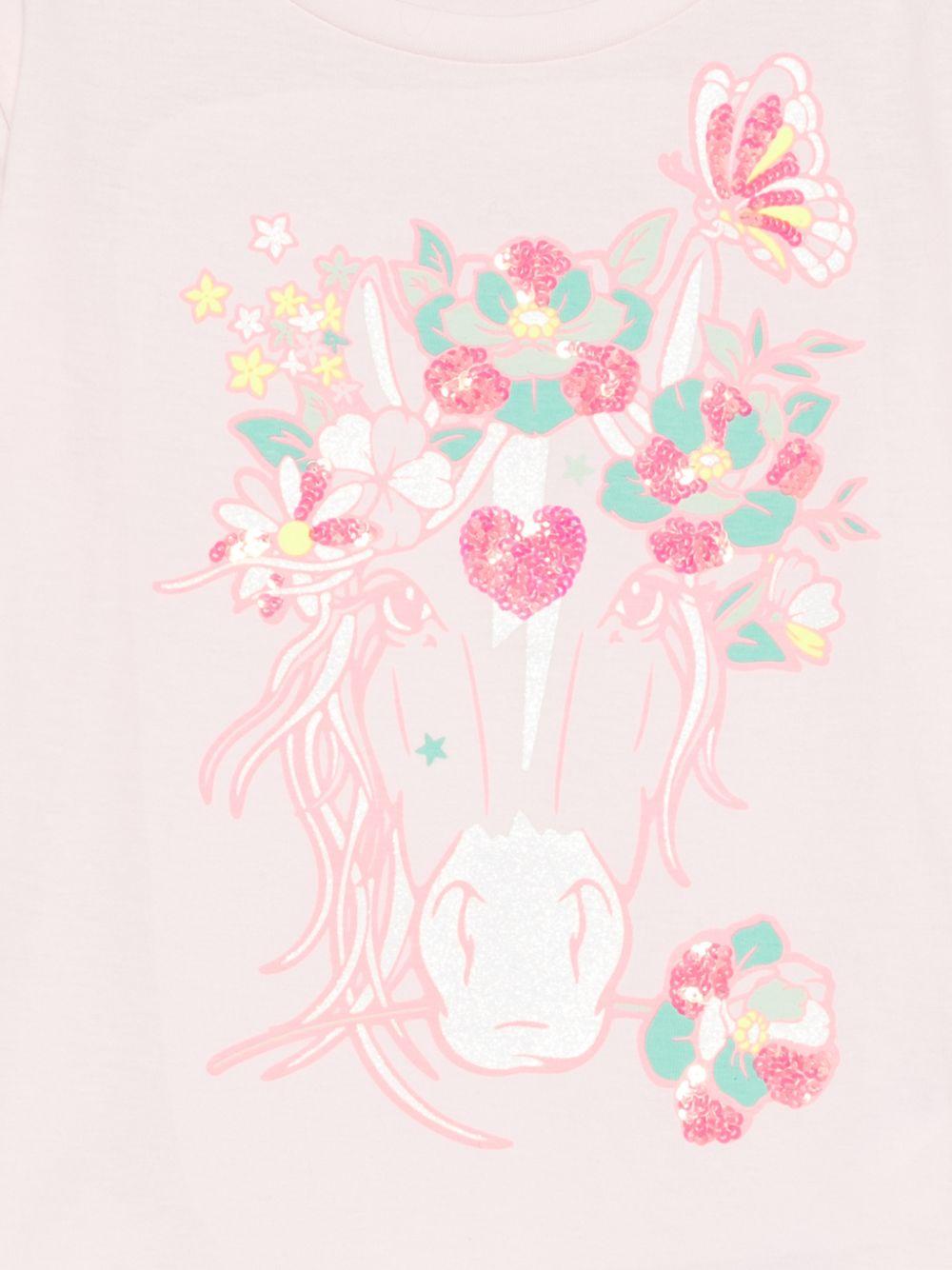 T-shirt per bambina Billieblush rosa con stampa grafica U22167 44L BILLIEBLUSH 