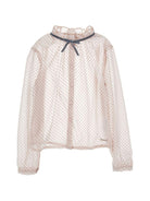 Camicia per bambina Monnalisa Kids beige con motivo a pois 71H305 8138 9132 MONNALISA KIDS 