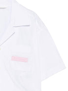 Camicia per bambina Palm Angels Kids bianca con taschino sul petto PGGG001S26FAB002 002 PALM ANGELS KIDS 