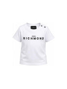 T-shirt per neonato Jhon Richmond Junior bianca con dettaglio logo RIP26002TS WHITE JOHN RICHMOND KIDS 