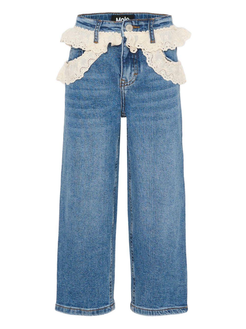 Jeans per bambina Molo blu con dettaglio con occhielli 2S26I110 9478 MOLO KIDS 
