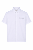 Camicia per bambino Givenchy Kids bianca con logo sul davanti H31079 10P GIVENCHY KIDS 