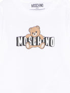 T-shirt per neonati Moschino Kids bianca con logo sul davanti MUM04PLAA03 10101 MOSCHINO KIDS 