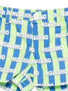 Shorts per neonato Moschino Kids verde con motivo a righe MUQ01SLLB59 83676 MOSCHINO KIDS 