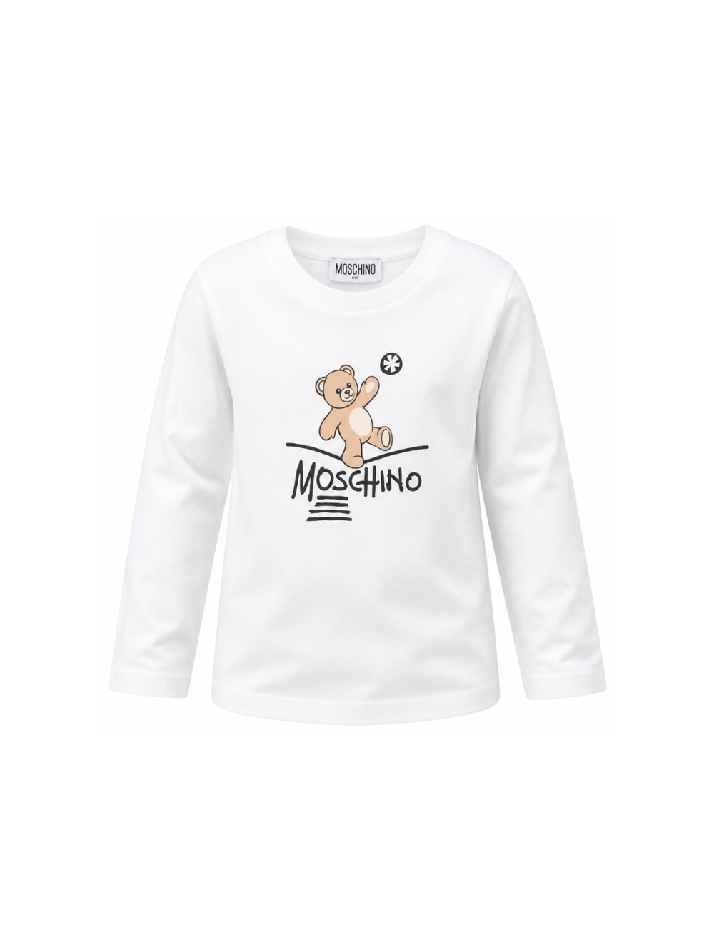 T-shirt per bambini Moschino Kids bianca con motivo Teddy Bear HZO00JLAA20 10101 MOSCHINO KIDS 