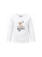 T-shirt per bambini Moschino Kids bianca con motivo Teddy Bear HZO00JLAA20 10101 MOSCHINO KIDS 