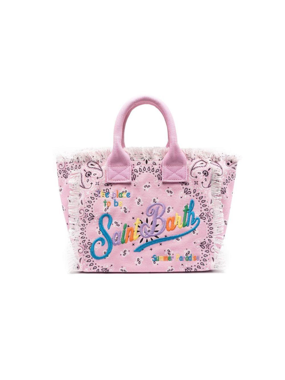 Borsa Colette MC2 Saint Barth rosa con logo arcobaleno ricamato COL0001 02567L MC2 ST. BARTH KIDS 