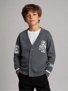 Cardigan per bambino Emporio Armani Kids grigio a maniche lunghe EB001686 AF27314 O8035 EMPORIO ARMANI KIDS 