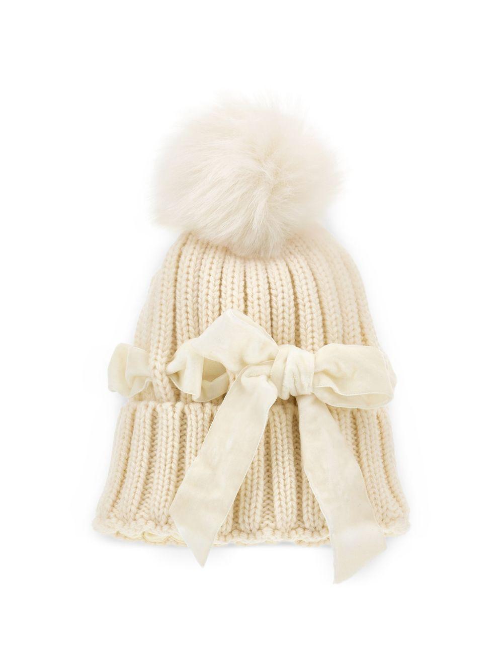 Cappello per bambina Monnalisa Kids beige con dettaglio fiocco 17H005 8064 029F MONNALISA KIDS 