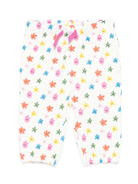 Pantaloni sportivi per neonata Stella McCartney Kids bianco con stelle all-over TX6050 Z3209 101MC STELLA McCARTNEY KIDS 