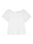 T-shirt per bambina Chloé Kids bianca con maniche a ruches C20853 117 CHLOE' KIDS 