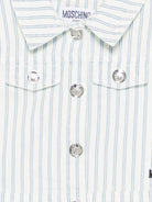Camicia per neonata Moschino Kids bianca con design a righe MDN001LSE02 83689 MOSCHINO KIDS 