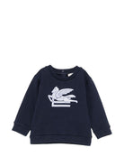 Felpa per neonato Etro Kids blu con motivo Pegaso GZ4300 Z3183 617 ETRO KIDS 