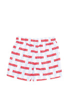 Costume da bagno per bambino Moschino Kids multicolore con stampa logo all-over HML01LLKA02 83678 MOSCHINO KIDS 