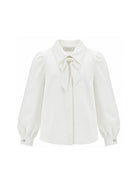 Camicia per bambina Monnalisa Kids bianca con colletto a strass 18HAZZ 8201 0099 MONNALISA KIDS 
